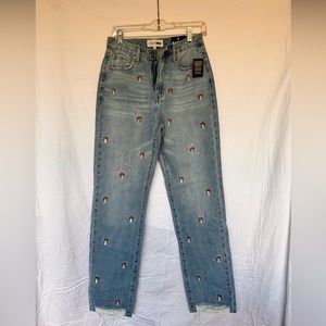 Fashion Nova Magic Mushroom Print Denim Jeans